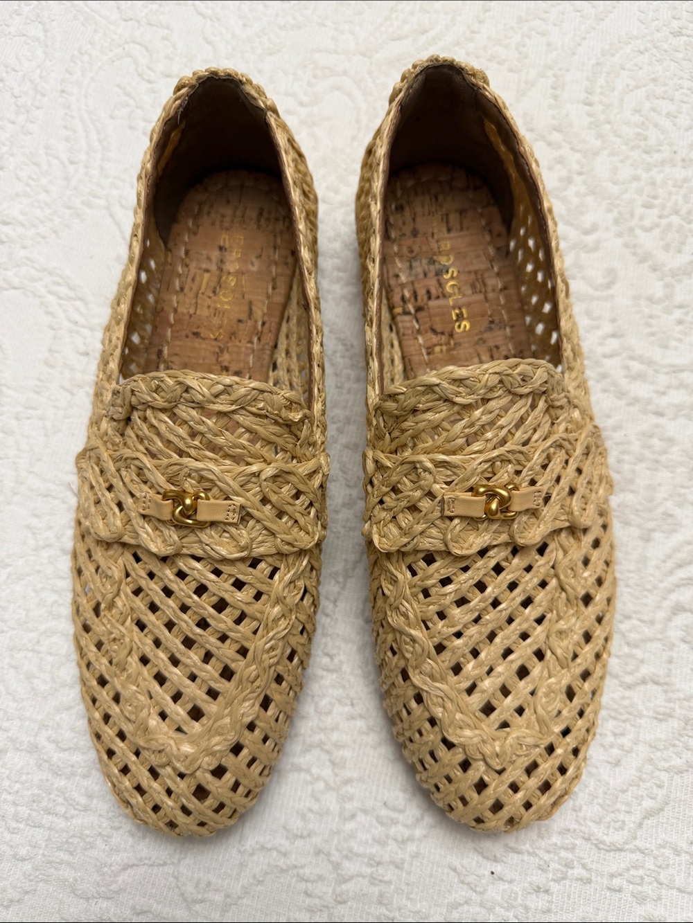 Aerosoles Loafers Woven Flats Natural Tan US 8.5